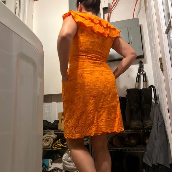 Orange Ruffled Dress - Picture 8 of 8
